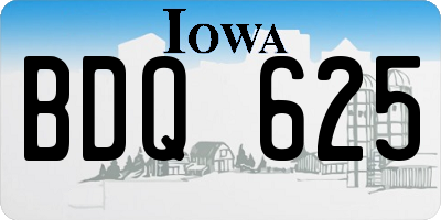 IA license plate BDQ625