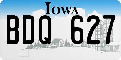 IA license plate BDQ627