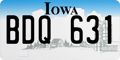 IA license plate BDQ631