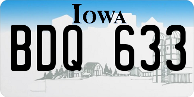 IA license plate BDQ633
