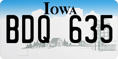 IA license plate BDQ635