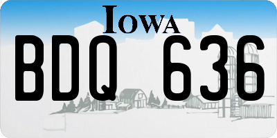 IA license plate BDQ636