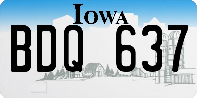 IA license plate BDQ637