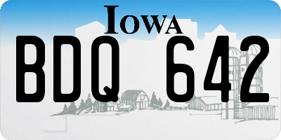 IA license plate BDQ642