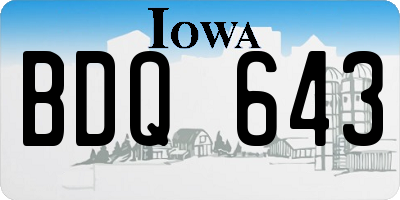 IA license plate BDQ643