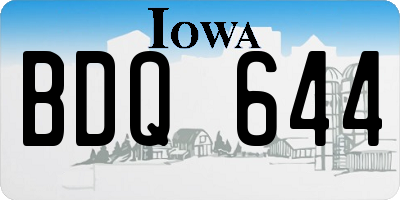 IA license plate BDQ644