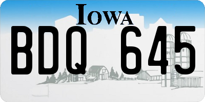 IA license plate BDQ645
