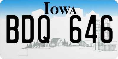 IA license plate BDQ646