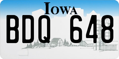 IA license plate BDQ648