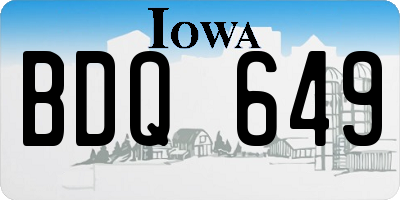 IA license plate BDQ649