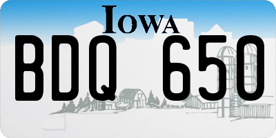 IA license plate BDQ650
