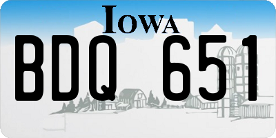 IA license plate BDQ651