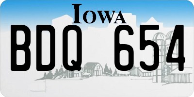 IA license plate BDQ654