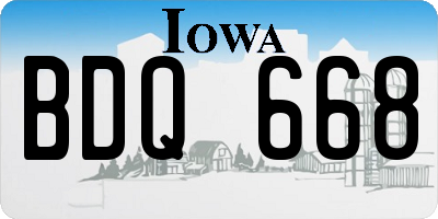 IA license plate BDQ668