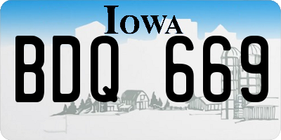 IA license plate BDQ669