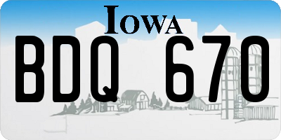 IA license plate BDQ670