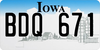 IA license plate BDQ671