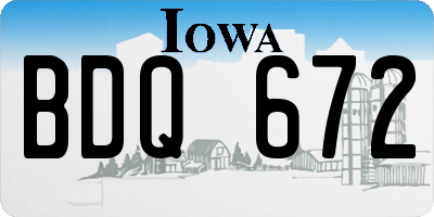 IA license plate BDQ672