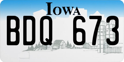 IA license plate BDQ673