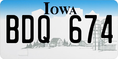 IA license plate BDQ674