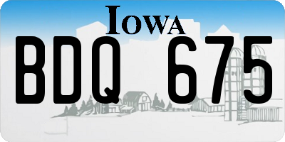 IA license plate BDQ675
