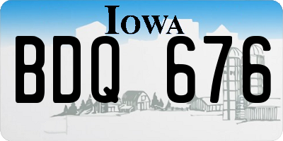 IA license plate BDQ676