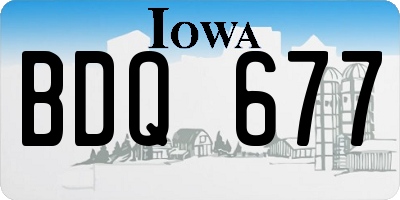 IA license plate BDQ677