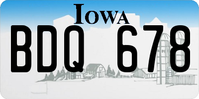 IA license plate BDQ678