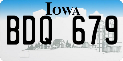 IA license plate BDQ679