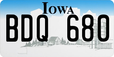 IA license plate BDQ680