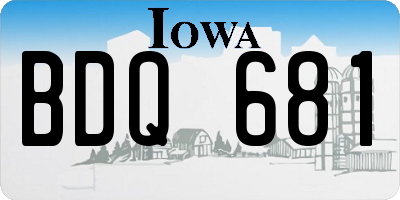 IA license plate BDQ681