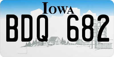 IA license plate BDQ682