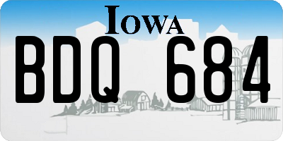 IA license plate BDQ684
