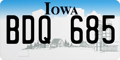 IA license plate BDQ685