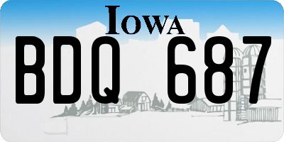 IA license plate BDQ687