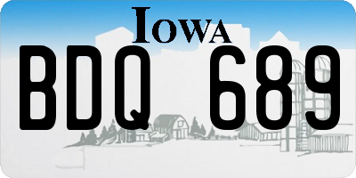 IA license plate BDQ689