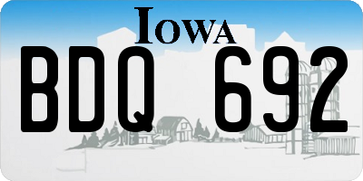 IA license plate BDQ692