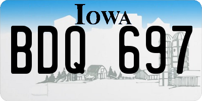IA license plate BDQ697