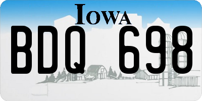 IA license plate BDQ698