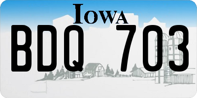 IA license plate BDQ703