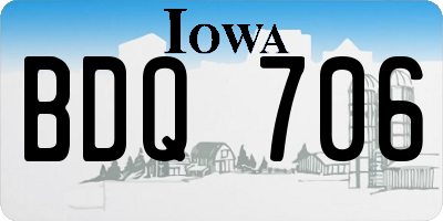 IA license plate BDQ706