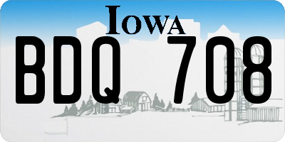 IA license plate BDQ708