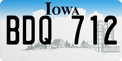 IA license plate BDQ712