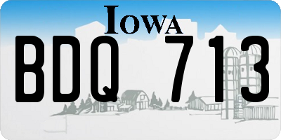 IA license plate BDQ713