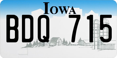 IA license plate BDQ715