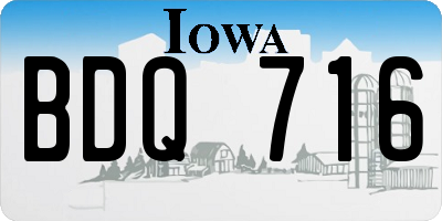 IA license plate BDQ716