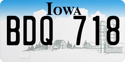 IA license plate BDQ718