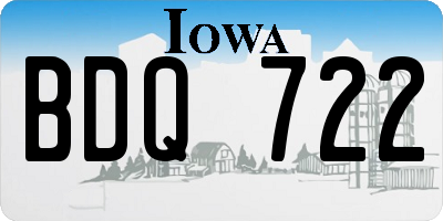 IA license plate BDQ722