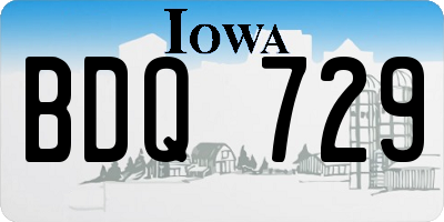 IA license plate BDQ729