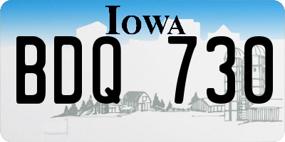 IA license plate BDQ730
